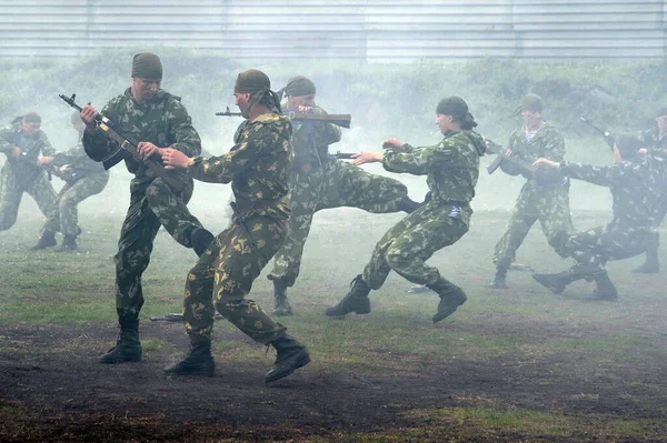 Юрга Сиберия Россия Июня 2011 Года Подготовка Российских Военнослужащих Спецназа — стоковое фото