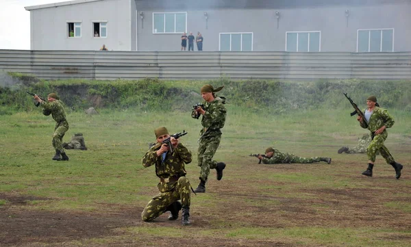 Юрга Сиберия Россия Июня 2011 Разработка Тренировочного Боя Российских Солдат — стоковое фото