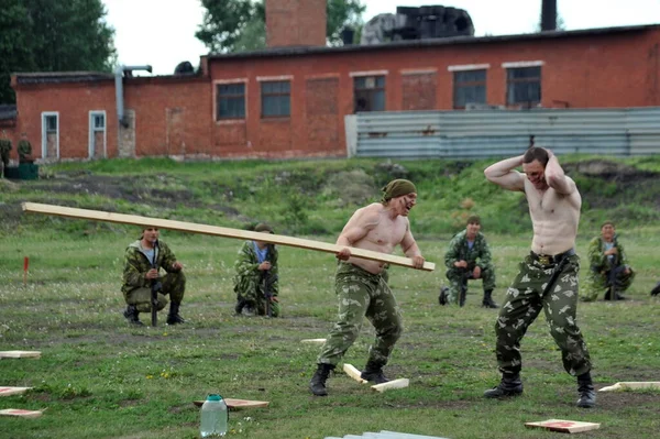Jurga Siberia Russia Ιουνιου 2011 Εκπαίδευση Ρώσων Στρατιωτών Ειδικών Δυνάμεων — Φωτογραφία Αρχείου