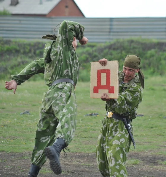 Юрга Сиберия Россия Июня 2011 Года Подготовка Российских Военнослужащих Спецназа — стоковое фото