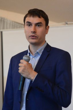 BARNAUL, RUSSIA - 11 Eylül 2016: Ünlü Rus yazar Sergey Shargunov