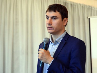 BARNAUL, RUSSIA - 11 Eylül 2016: Ünlü Rus yazar Sergey Shargunov