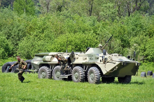 Iskitim Siberia Russia June 2011 Soldiers Special Forces Unit Disboarding — 图库照片