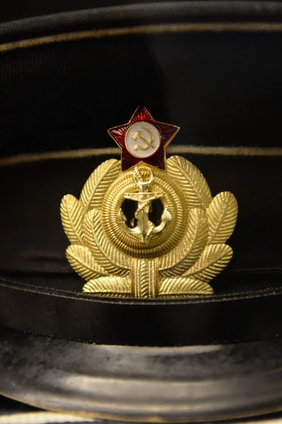 Moscow Russia March 2020 Cockade Cap Red Navy Sailor Great — Stock Photo, Image
