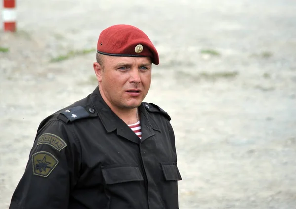 Iskitim Siberia Russland Juni 2011 Offizier Der Sondereinheit Ermak Der — Stockfoto