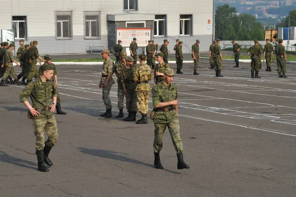 Jurga Siberia Rusia Junio 2011 Los Soldados Dedican Perforar Desfile —  Fotos de Stock