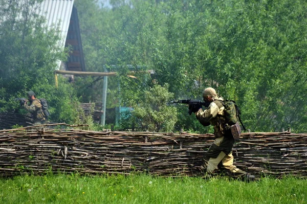 Iskitim Siberia Rusia Junio 2011 Soldados Una Unidad Fuerzas Especiales — Foto de Stock