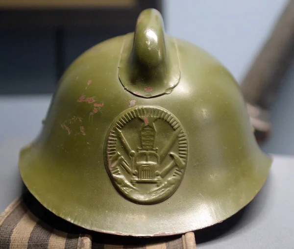 Moscow Russia March 2020 Metal Protective Helmet Soviet Firefighter — Stock Photo, Image