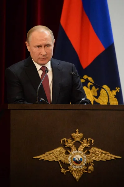 MOSKOW, Rusya - 28 Şubat 2019: Rusya Devlet Başkanı Vladimir Putin.