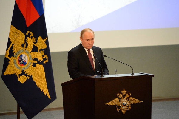 МОСКВА, РОССИЯ - 28 февраля 2019 года: Президент России Владимир Путин.