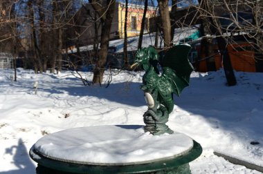 MOSCOW, RUSSIA - 2 Mart 2019: İçme çeşmesi 