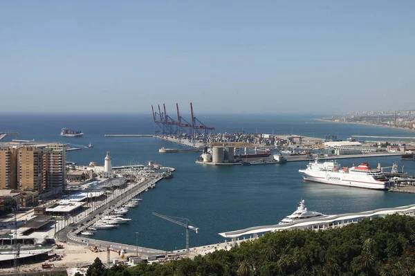 Malaga Spain July 2011 View Seaport Malaga Spanish Region Andalusia — Stock Photo, Image