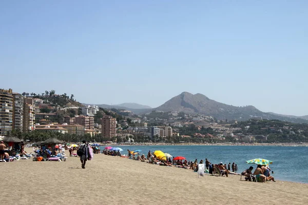 Malaga España Julio 2011 Playa Málaga Costa Mediterránea — Foto de Stock