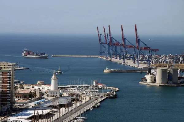 Malaga Spain July 2011 View Seaport Malaga Spanish Region Andalusia — Stock Photo, Image