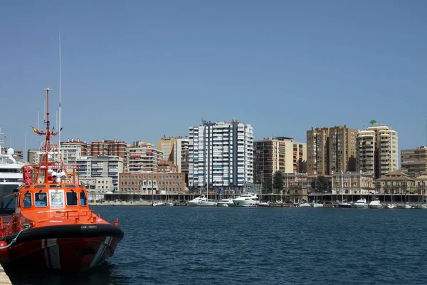 Malaga Spagna Luglio 2011 Barca Salvataggio Nel Porto Malaga — Foto Stock