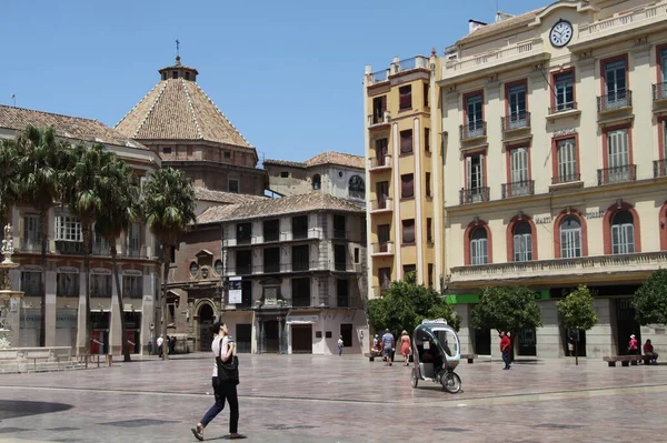 Malaga Španělsko Června 2011 Ústavní Náměstí Španělském Přímořském Městě Malaga — Stock fotografie