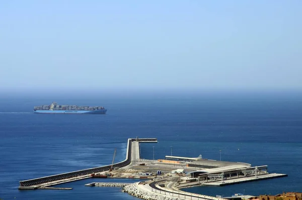 Malaga Spain July 2011 Container Ship Enters Port Malaga — Stock Photo, Image