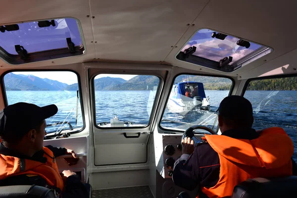 Altai Republic Russia September 2020 Transport Police Officers Patrol Water — Stock Photo, Image