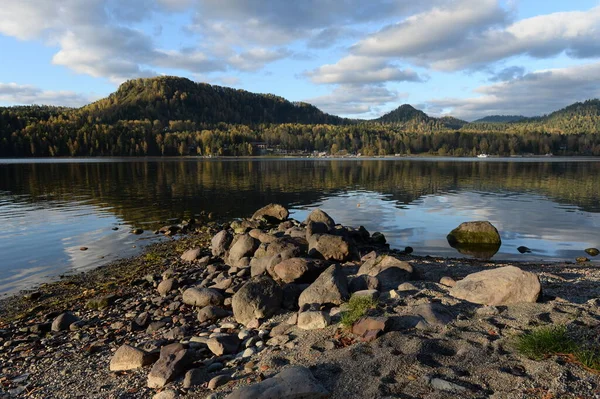 Altai Republic Russia Eylül 2020 Teletskoye Gölü Nde Akşam Altai — Stok fotoğraf