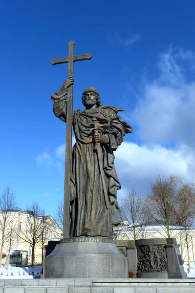 Moscow Rusland Februari 2017 Monument Voor Heilige Prins Vladimir Grote — Stockfoto