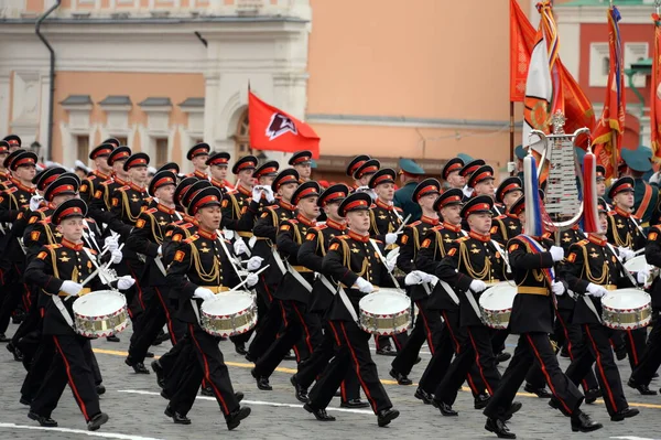 Moscow Russia May 2021 Drummers Moscow Military Music School Parade — Stock Photo, Image