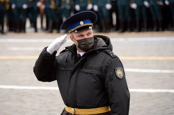 Moskau Russland Mai 2021 Offizier Des Präsidialregiments Auf Dem Roten — Stockfoto