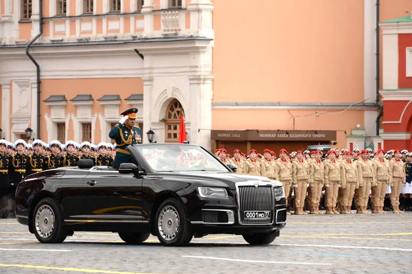 Moscow Russia May 2021 Міністр Оборони Росії Сергій Шойгу Бере — стокове фото