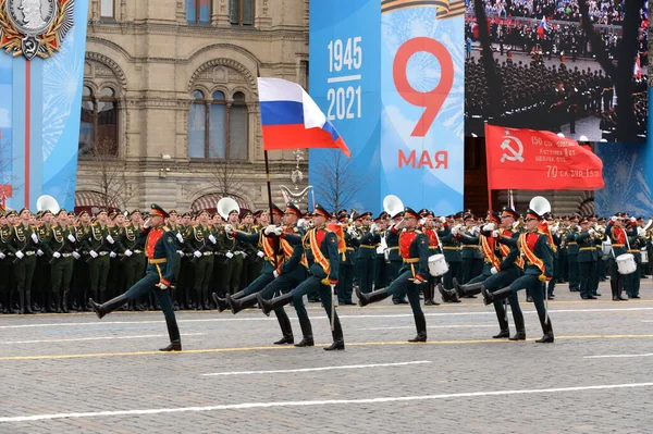 Moscow Russia May 2021 Soldiers Company Guard Honor Commandant Regiment — Stock Photo, Image