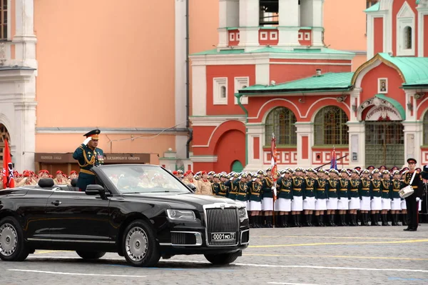 Moscow Russia May 2021 Russian Defense Minister Sergei Shoigu Takes — Stock Photo, Image