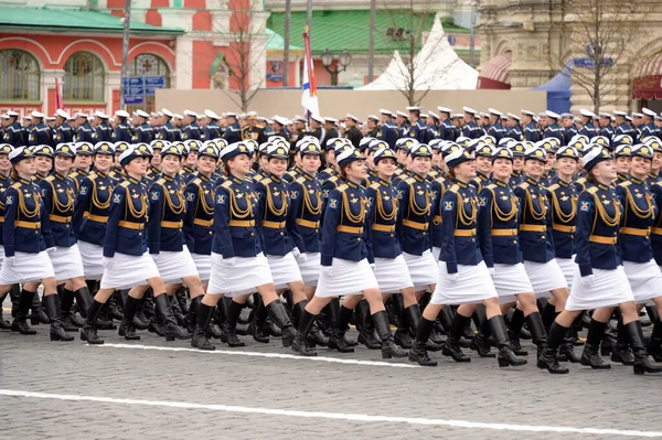 Mosca Russia Maggio 2021 Cadetti Donne Dell Accademia Militare Difesa — Foto Stock