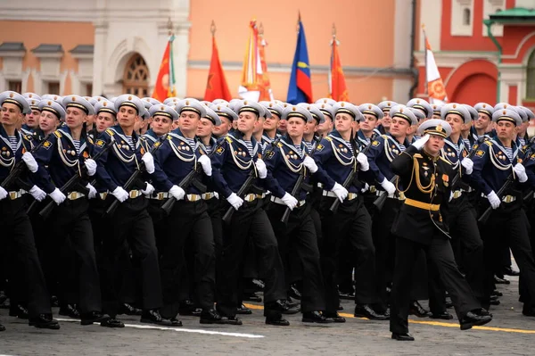 Moscou Russie Mai 2021 Cadets Institut Polytechnique Naval Lors Défilé — Photo