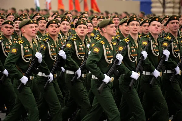 Moscow Russia May 2021 Cadets Serpukhov Branch Military Academy Peter — Stock Photo, Image