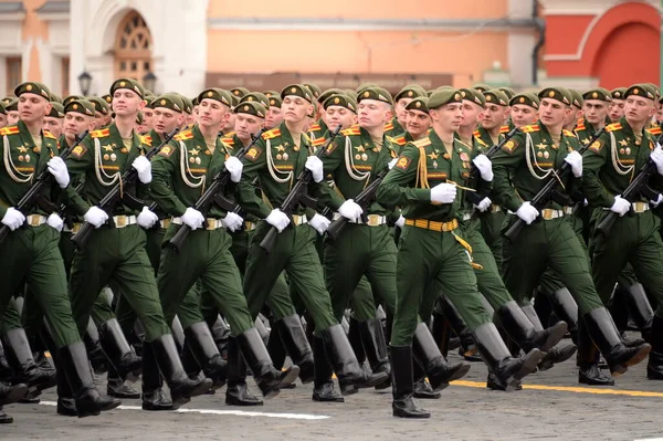 Moscow Rússia Maio 2021 Cadetes Escola Superior Comando Armas Combinadas — Fotografia de Stock