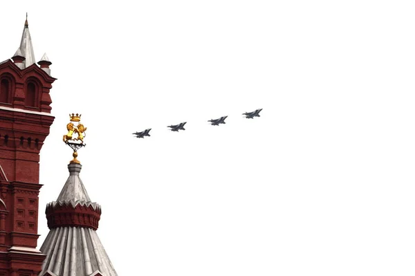 Москва Россия Мая 2021 Года Усовершенствованные Истребители Перехватчики Миг 31К — стоковое фото
