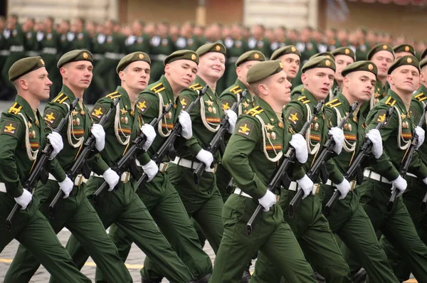 Moscow Russia Μαΐου 2021 Δόκιμοι Της Στρατιωτικής Ακαδημίας Επικοινωνιών Όνομα — Φωτογραφία Αρχείου