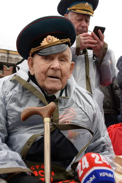 Moscow Rússia Maio 2021 Veterano Grande Guerra Patriótica Praça Vermelha — Fotografia de Stock