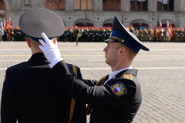 Moskau Russland Mai 2021 Ein Offizier Des Präsidialregiments Passt Die — Stockfoto