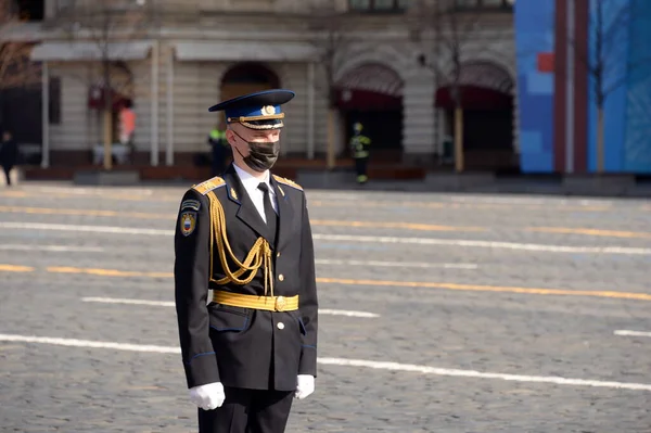 Moscow Russia May 2021 Soldier Presidential Regiment Dress Rehearsal Military — Stock Photo, Image