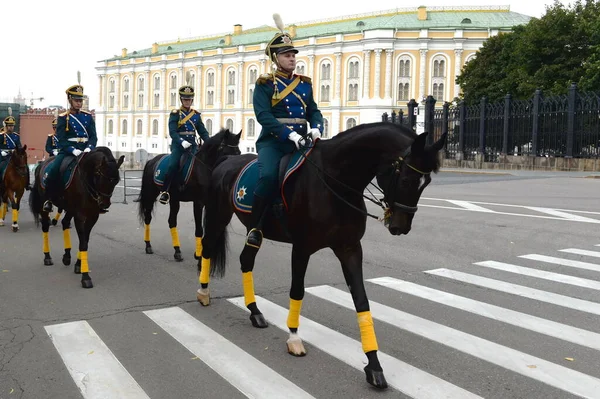 Moscow Rússia Agosto 2021 Cerimônia Divórcio Guardas Cavalo Regimento Presidencial — Fotografia de Stock