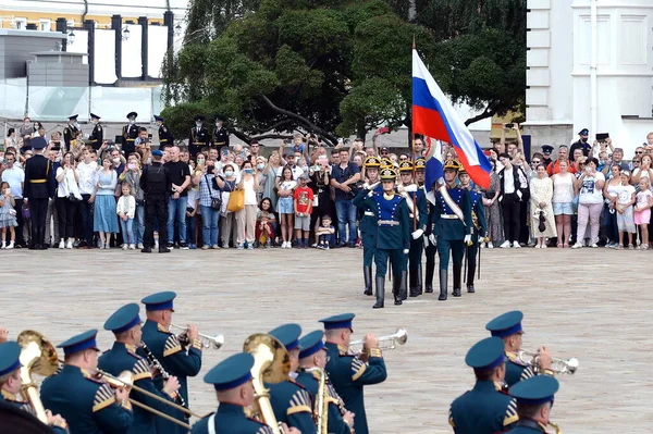 Mosca Russa Agosto 2021 Rimozione Delle Bandiere Durante Cerimonia Divorzio — Foto Stock