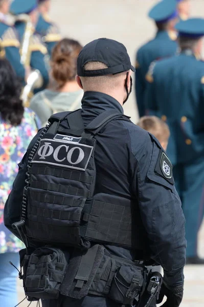 Moskva Rusko Srpna 2021 Zaměstnanci Federální Bezpečnostní Služby Zajišťují Bezpečnost — Stock fotografie