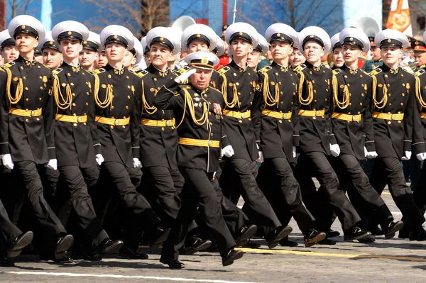 Moscow Oroszország Május 2021 Szevasztopol Nakhimov Haditengerészeti Iskola Diákjai Vörös — Stock Fotó