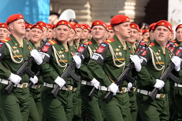 Moscú Rusia Mayo 2021 Equipo Desfile Policía Militar Durante Ensayo —  Fotos de Stock