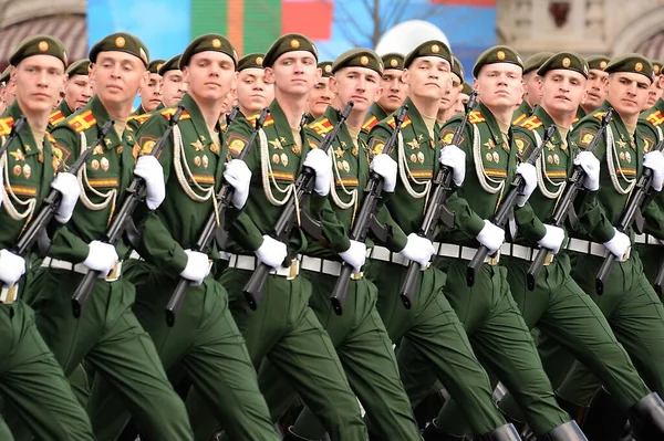 Moscú Rusia Mayo 2021 Cadetes Escuela Superior Comando Armas Combinadas —  Fotos de Stock