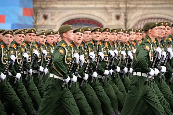 Moscow Rússia Maio 2021 Cadetes Escola Superior Comando Armas Combinadas — Fotografia de Stock