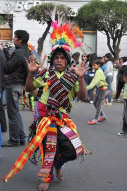 virgin Guadalupe onuruna Karnaval sırasında şehrin sakinleri.