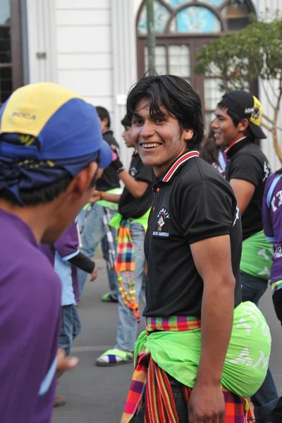 The inhabitants of the city during the carnival in honor of the virgin of Guadalupe. — Stock Photo, Image