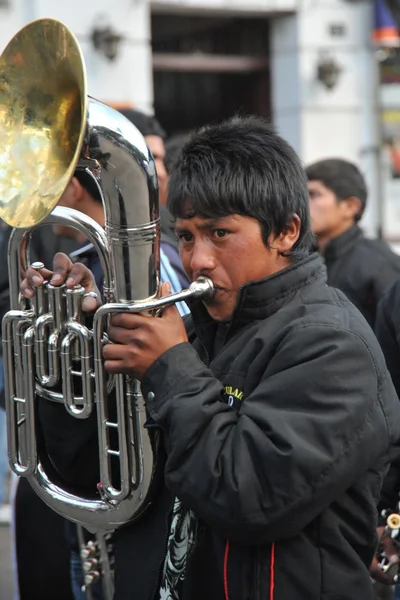 The inhabitants of the city during the carnival in honor of the virgin of Guadalupe. — Stock Photo, Image