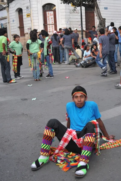 The inhabitants of the city during the carnival in honor of the virgin of Guadalupe. — Stock Photo, Image