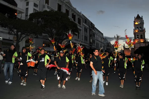 The inhabitants of the city during the carnival in honor of the virgin of Guadalupe. — Stock Photo, Image